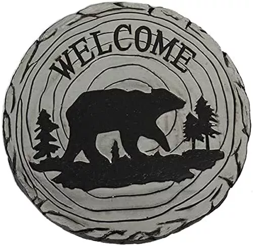 Comfy Hour Wildlife Collection Welcome Bear in Forest Decorative Garden Stepping