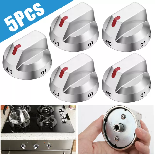 5 Pack DG64-00473A Range Top Burner Control Knob For Samsung Oven AP5917439