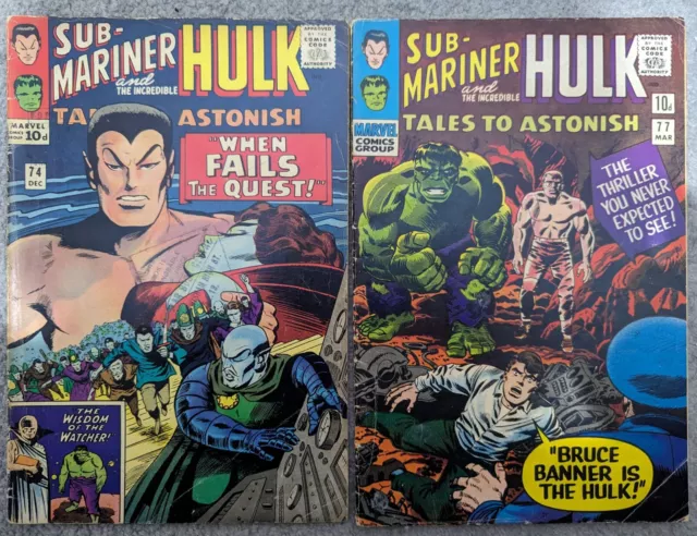 Marvel Sub-Mariner And The Incredible Hulk Tales To Astonish 74 & 77