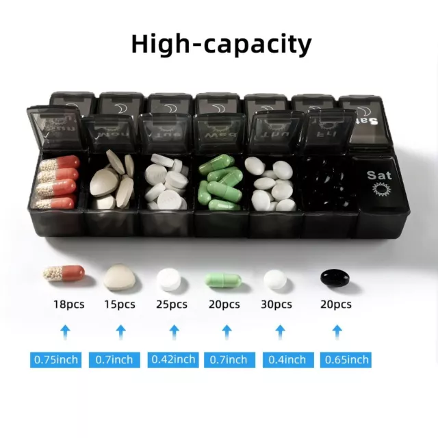 7 days weekly pill box 14 grids medicine tablte dispenser torage container