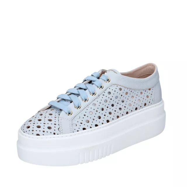 Chaussures Femme STOKTON 37 Ue Baskets Céleste Cuir EY977-37