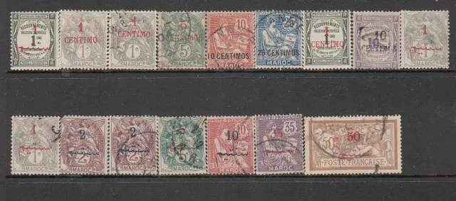 French P.O. in Morocco - 16no. stamps 1891-1911 (CV $184) (70% OFF SALE)