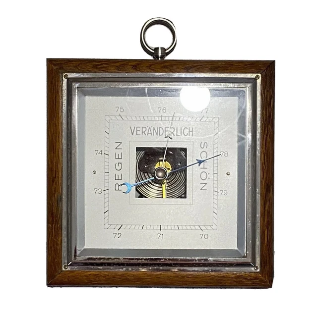 Vintage Wall Weather Station from Wood & Metal With Mounting (16 X 16 CM)