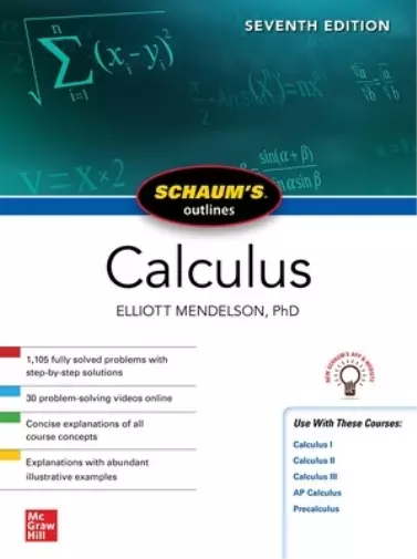 Elliott Mendelson Schaum's Outline of Calculus, Seventh Edition (Poche)