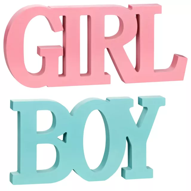 Schriftzug Boy oder Girl für Babyparty Geburt Feier Babyshower Willkommensparty