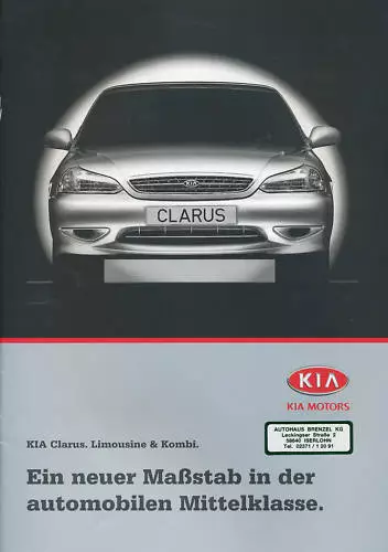 Kia Clarus Prospekt 2000 3/00 deutsch brochure prospectus broszura Auto