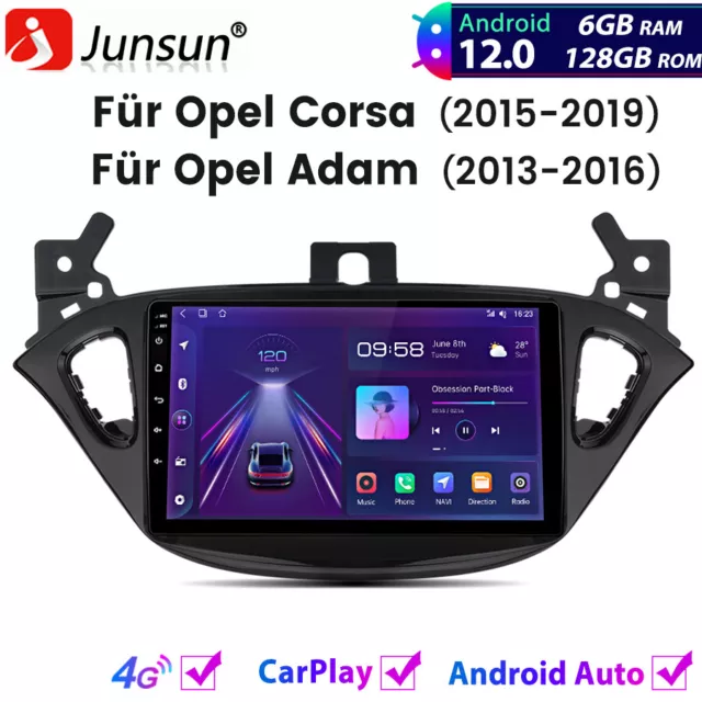 6+128GB Carplay Autoradio Für Opel Corsa 2015-2019 Adam 2013-2016 GPS Navi DAB+
