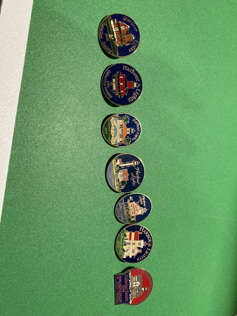 Lot Of 7 Harbour Lights Collector’s Society Pins 1998-2004