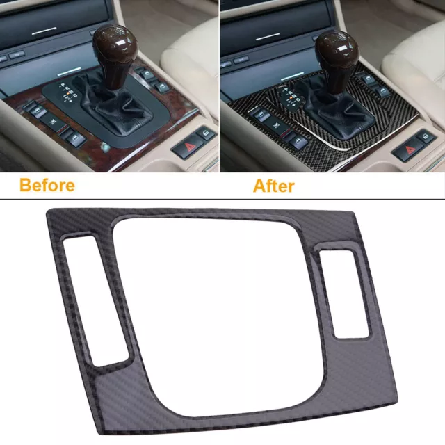 Fit For BMW 3 Series E46 Interior Gear Shift Panel Cover Trim Carbon Fiber