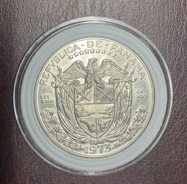 1973 Republic of Panama One Balboa Proof  90% Silver Coin