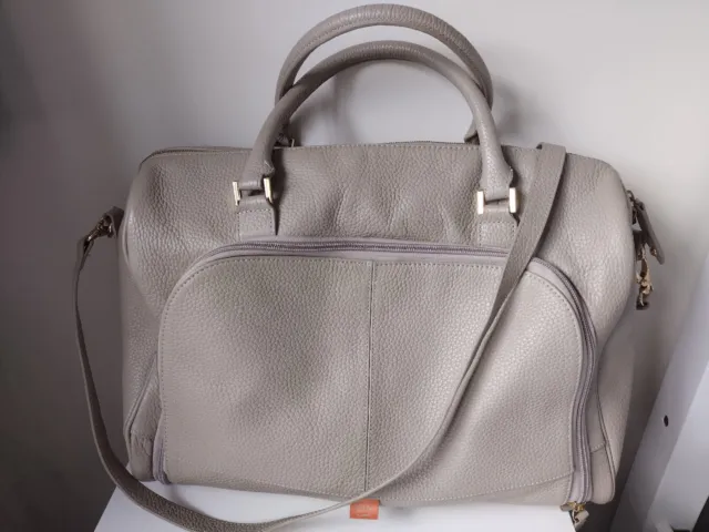 PACAPOD Firenze Luxury Baby Changing Bag In Taupe LEATHER