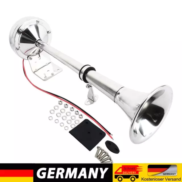 12V Single Trumpet Horns Stainless Steel Marine Boat Air Horn for Ship Trailer