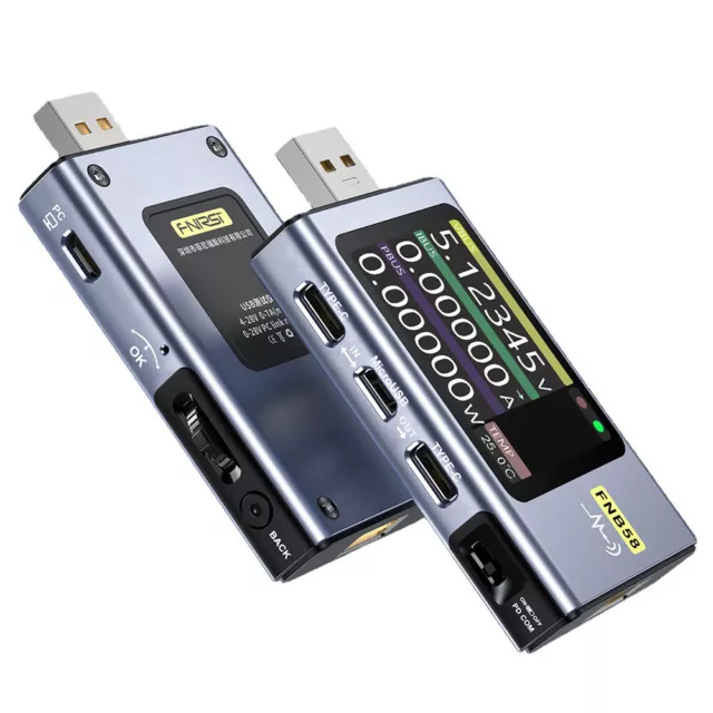 FNIRSI FNB58 USB Voltage Current Meter Voltmeter Ammeter Type C Charge Test