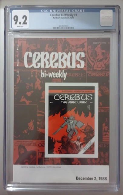 Cerebus Bi-Weekly 1 CGC 9.2 NM- (Aardvark-Vanaheim, 12/1988, Dave Sim, Slabbed)