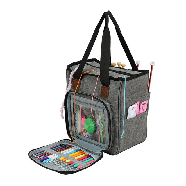 Yarn Bag Knitting Organizer Tote Needle Crochet Hook Storage Case Portable Large