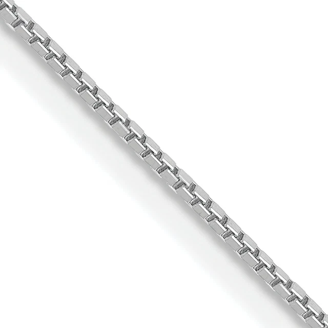 10K White Gold .80mm Box Chain Necklace Jewelry 24" New