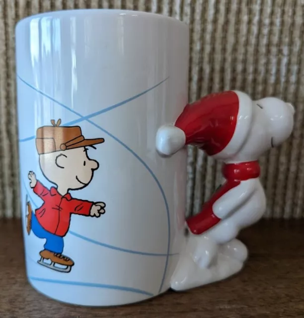 Peanuts 50th Anniversary Skating Snoopy Christmas Mug Charlie Brown Teleflora