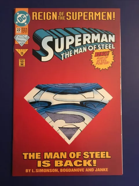Superman The Man Of Steel #22 June 1993 1st Full Steel DC Comics NM