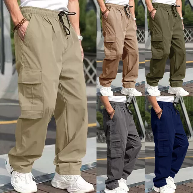Pantalon Cargo Pour Hommes Joggers Jambe Large Taille Élastiquée Pantalon De F
