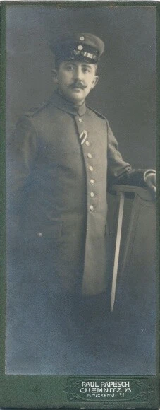 CdV Chemnitz Sachsen, Portrait, Deutscher Soldat im Atelier Paul... - 10394644