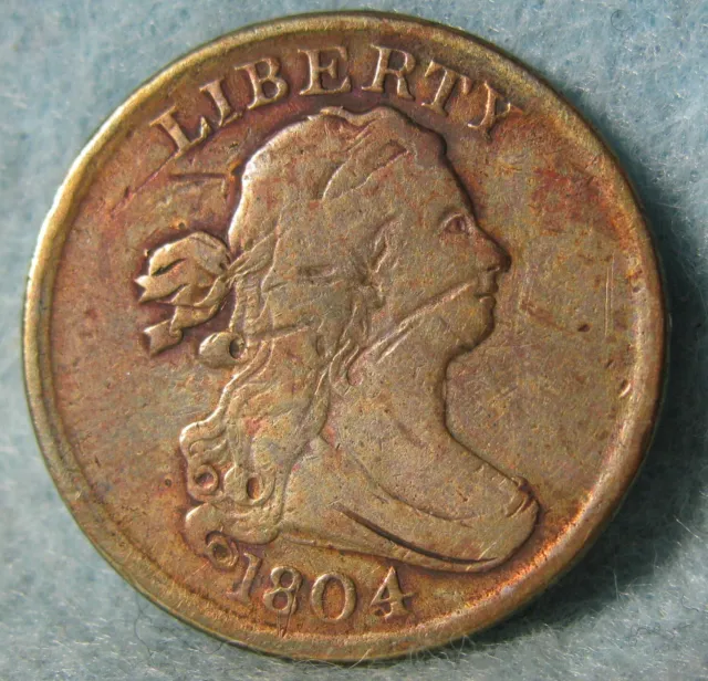 1804 Draped Bust Half Cent ~ Old US Coin