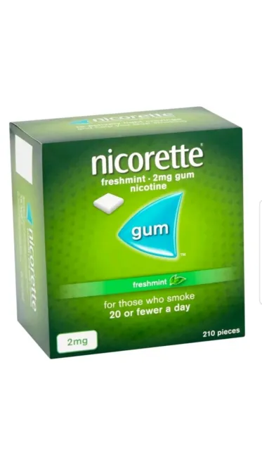 Nicorette GUM Freshmint 2 mg - 210 Pieces Brand New RRP £ 27.00