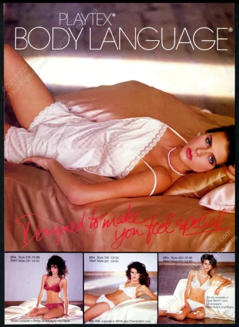 1983 PLAYTEX BODY Language lingerie sexy slip bra panties 4 women