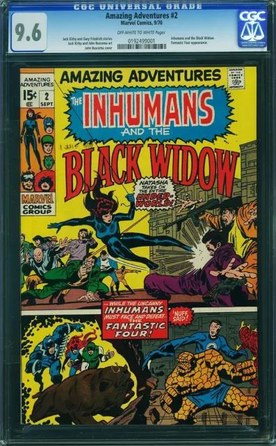 AMAZING ADVENTURES 2 CGC 9.6 BLACK WIDOW INHUMANS FANTASTIC FOUR Marvel 1970