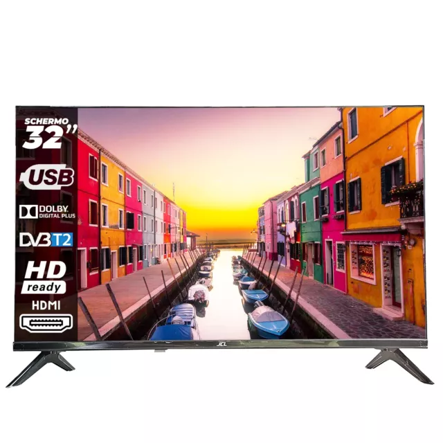 JCL 32HDDTV TV Televisore LED 32" HD Ready DVB/S2 HDMI USB 60Hz Dolby Sound VESA