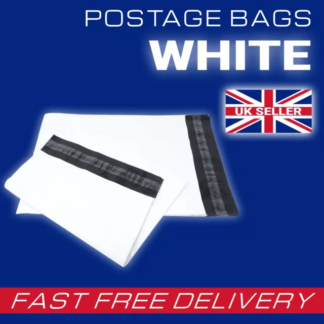 Strong Quality Off WHITE Plastic Mailing Postage Bags Poly Post Mail ALL SIZES 3