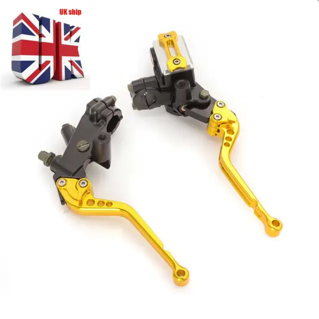 FXCNC Gold 7/8'' Front Brake Clutch Master Cylinder Levers For RS125 2006-2010