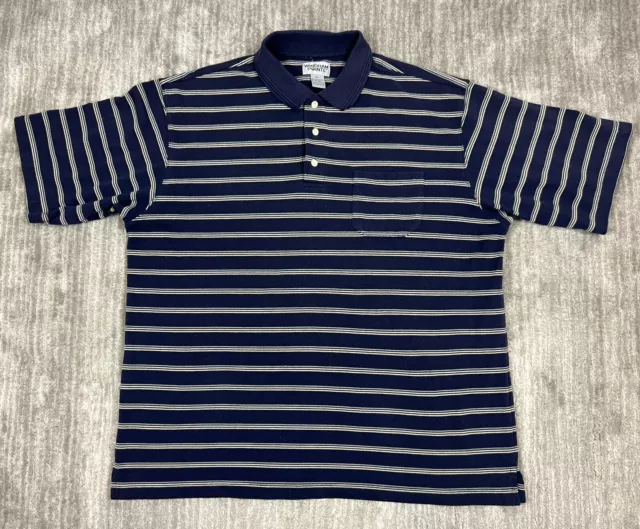 Vintage Windham Pointe Shirt Mens Extra Large Blue Striped Polo 90’s