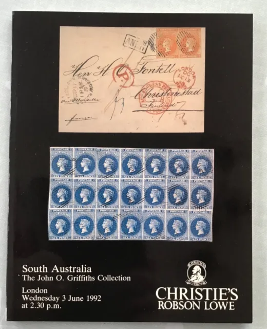 SOUTH AUSTRALIA, John O Griffiths, auction catalogue 1992 Christie’s Robson Lowe