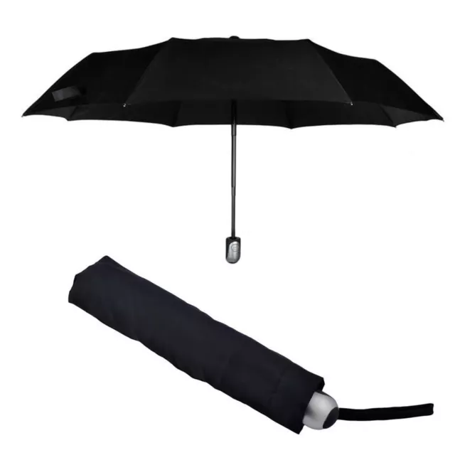 Automático Paraguas 110cm Negro Incl. Funda Sombrilla Resistente Al Viento