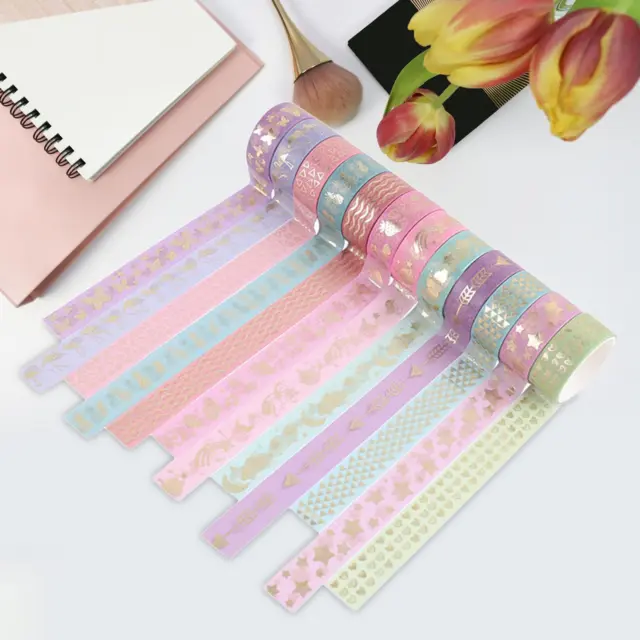 WASHI TAPE BULK Hot Stamping 12 Rolls for Planner Gift Wrapping