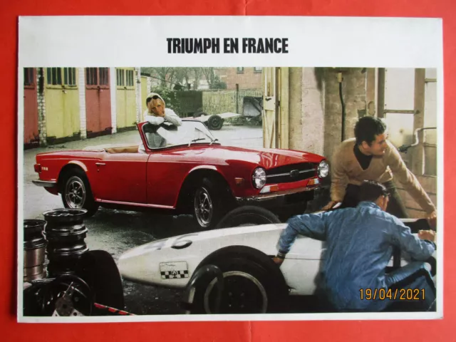 Brochure TRIUMPH en FRANCE - gamme 1969 ( MK3 / TR6 / GT6 MK2 / etc) en Français