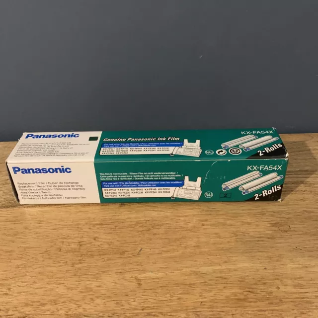 Panasonic KX-FA54X New Fax Ink Film X 2 Sealed Genuine Rolls - Never Used.