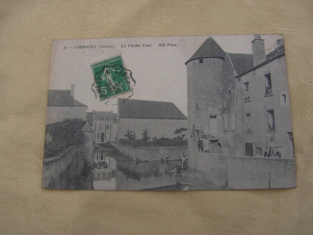 carte postale   corbigny   vers 1900  vielle tour