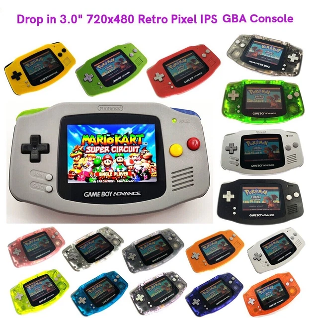 Game Boy Advance GBA Avec écran IPS V2 Rétro-éclairé, Violet Clair Et Boutons Orange