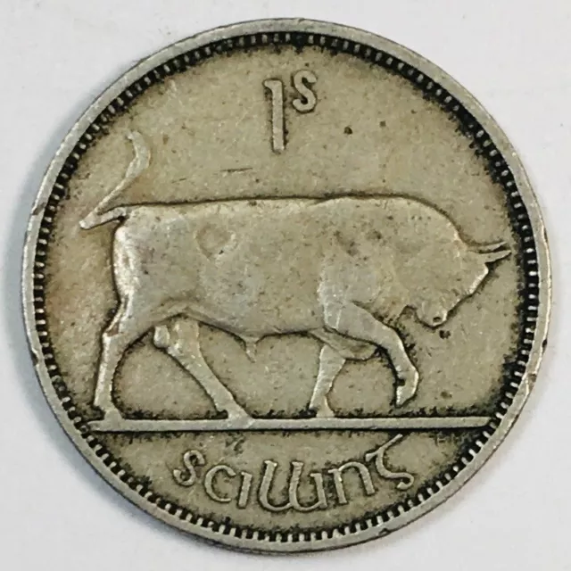 1951 Ireland 1 shilling coin Bull Eire Harp