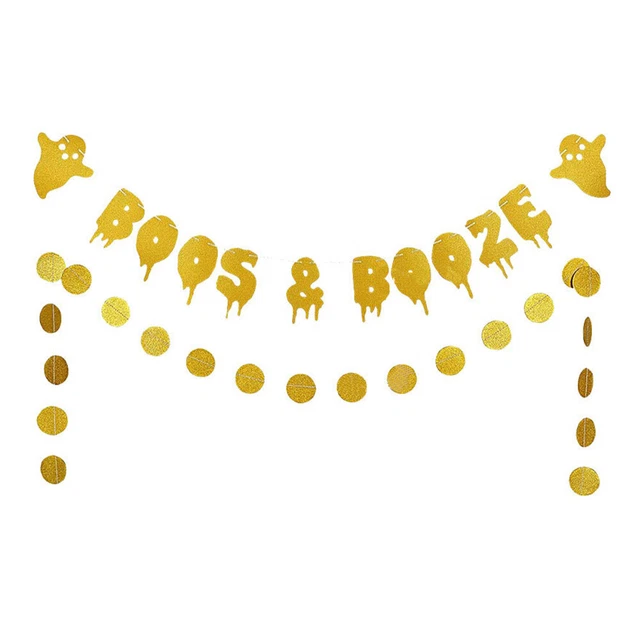 Banner Set Boos& Hüte Banner Und Glitzernden Kreis Girlande Bunting