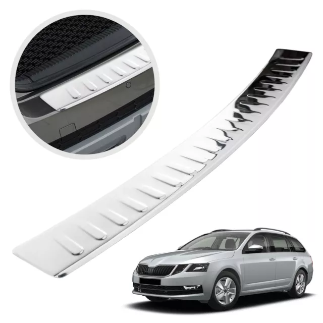 pour SKODA OCTAVIA III 2017-2020 COMBI PROTECTION DE PARE-CHOCS ARRIÈRE CHROME