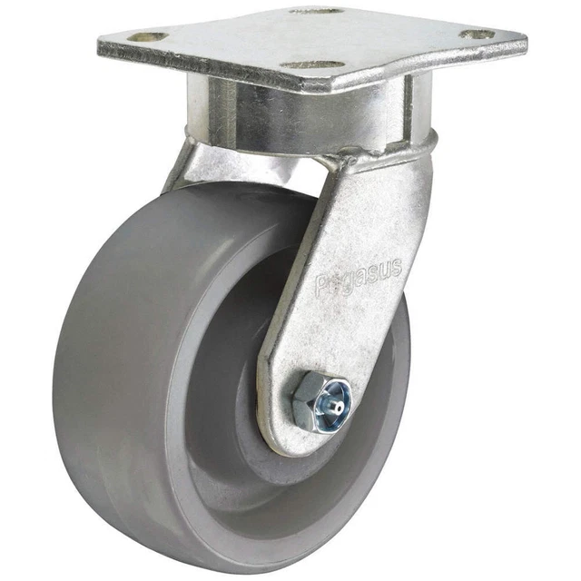 GRAINGER APPROVED P25S-N080K-14-001 Kingpinless Plate Caster,Swivel,880 lb.
