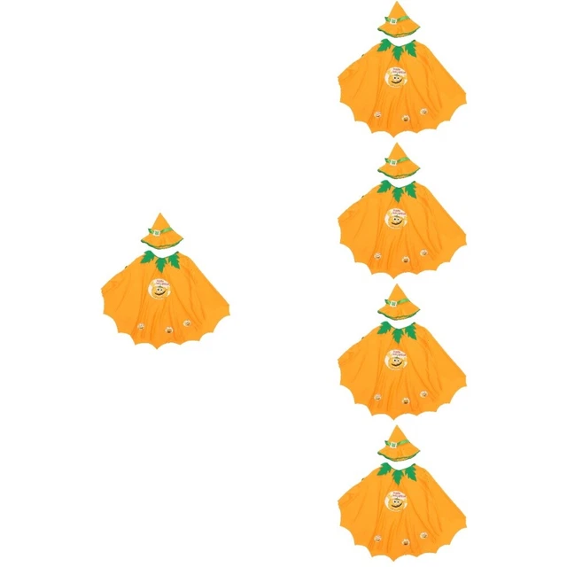 5 Sets Forniture Di Halloween Costume Cosplay Mantello Zucca Poncho Bambino