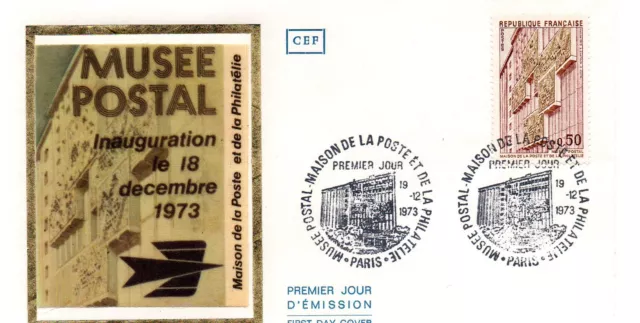 1 Enveloppe Premier Jour Fdc Cef 1973 Musee Postal Collection