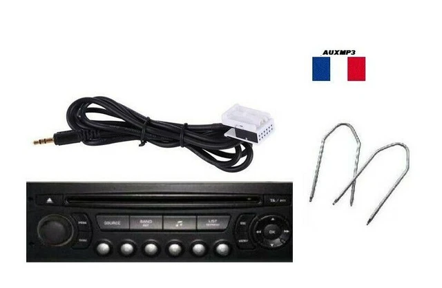 Câble Auxiliaire RCA Pour Autoradio Citroën DS3 DS4 DS5 C3 C4 PICASSO - IPhone IPod MP3
