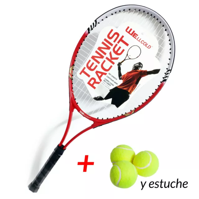 Raqueta De Tenis + Pelota Estuche Iniciacion Deporte Niño Adulto Entrenamiento