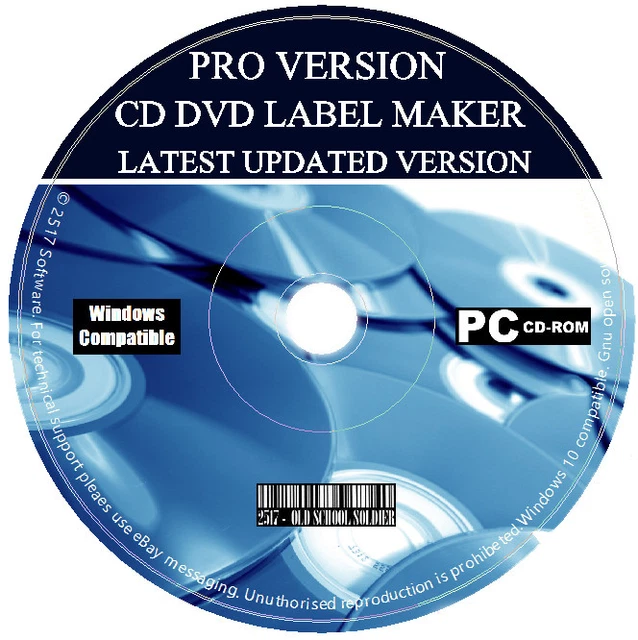 CD DVD LABEL Maker Pro Creator Design Print Customise Latest Software