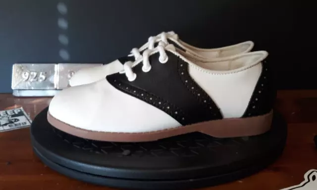 Smart Fit Saddle Shoes - White & Black - Size 12.5 - Non Marking -