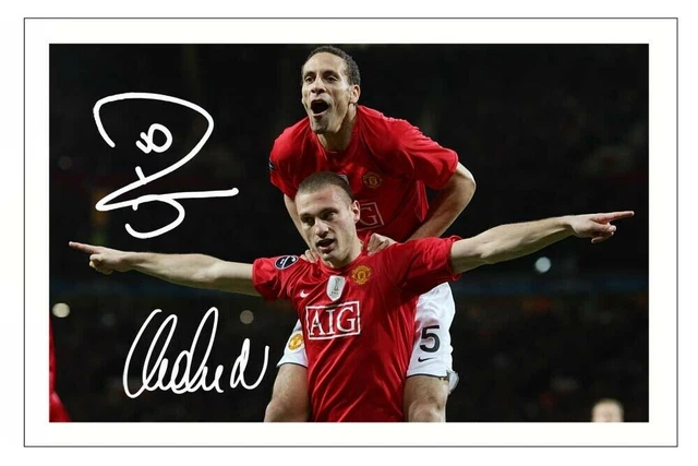 Autografo stampato Nemanja Vidic firmato A4 incorniciato Autografo stampato Nemanja Vidic firmato A4 incorniciato